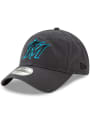 Miami Marlins New Era Core Classic 9TWENTY Adjustable Hat - Grey