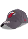 Miami Heat New Era Core Classic 9TWENTY Adjustable Hat - Grey