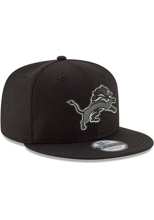 New Era Detroit Lions Black Basic 9FIFTY Designed Mens Snapback Hat
