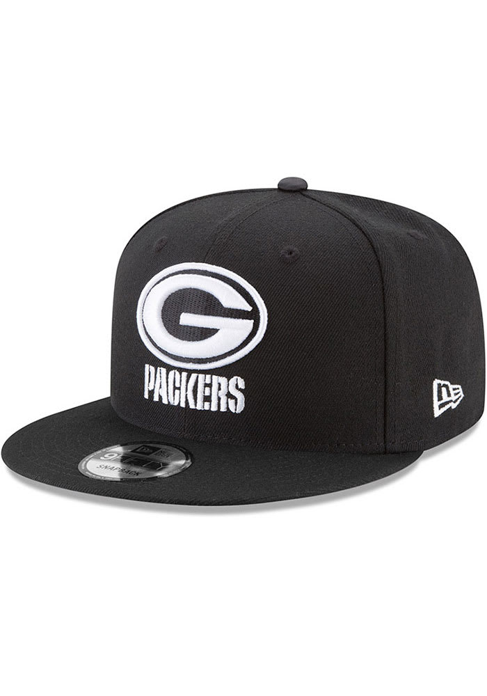 Green Bay Packers New Era BLACK Basic 9FIFTY Snapback Hat - 59001882