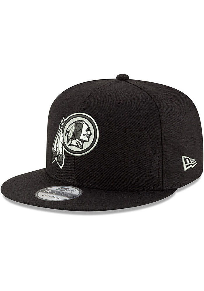 black redskins fitted hat