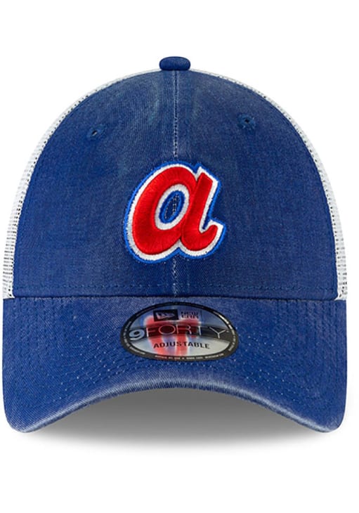 New Era Atlanta Braves Coop Trucker 9FORTY Adjustable Hat - Blue