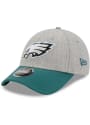 Philadelphia Eagles New Era The League Heather 9FORTY Adjustable Hat - Grey