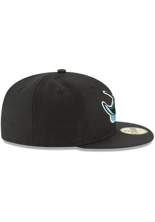 New Era Tampa Bay Rays Cooperstone Collection Wool 59FIFTY Fitted Hat, Black, Size: 7 5/8