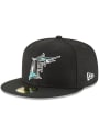 Miami Marlins New Era Cooperstown 59FIFTY Fitted Hat - Black