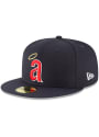 Los Angeles Angels New Era California Angels Cooperstown 59FIFTY Fitted Hat - Navy Blue