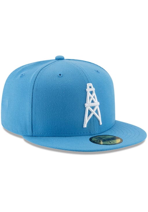 New Era Houston Oilers Mens Light Blue Houston Oilers Retro 59FIFTY Fitted Hat