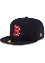 Boston Red Sox New Era QT Pink Undervisor 59FIFTY Fitted Hat - Navy Blue