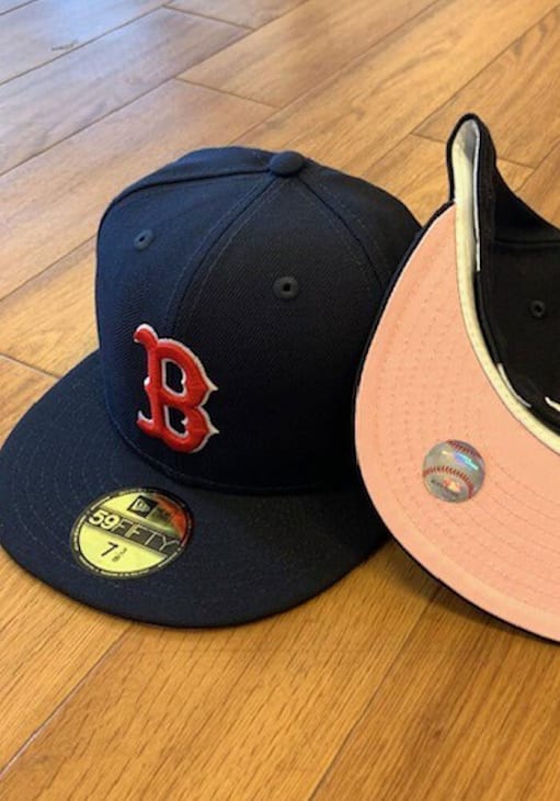 Boston Red Sox Mens QT Pink Undervisor 59FIFTY NAVY New Era Fitted