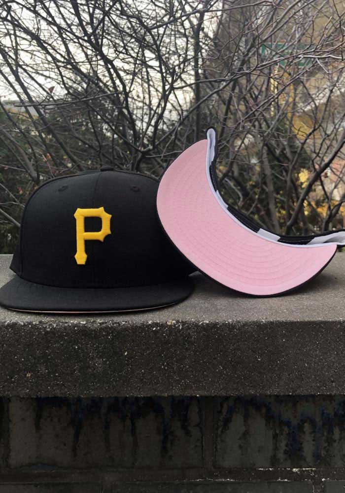 pirates fitted hat pink brim