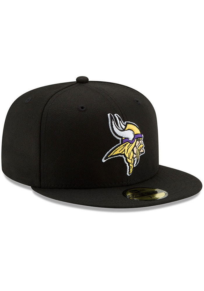 Minnesota Vikings Mens Basic 59FIFTY Iconic BLACK New Era Fitted Hat