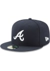 Main image for New Era Atlanta Braves Mens Navy Blue AC Road 59FIFTY Fitted Hat
