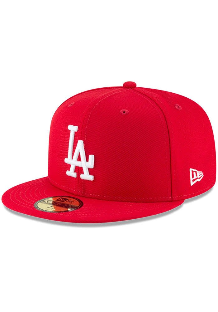 red dodgers fitted cap