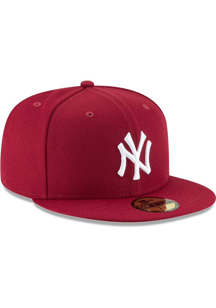 burgundy yankee fitted