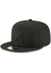 Main image for New Era Atlanta Braves Mens Black on Black 59FIFTY Fitted Hat