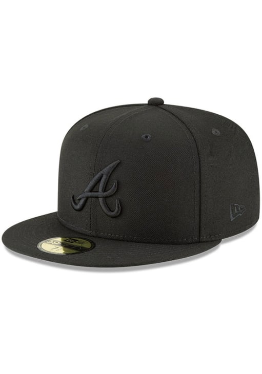Atlanta Braves on Black 59FIFTY Black New Era Fitted Hat