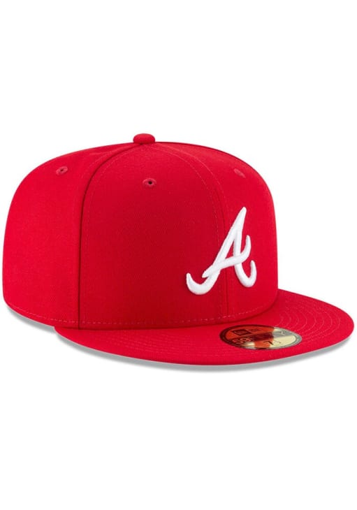 New Era Atlanta Braves Mens Red Basic 59FIFTY Fitted Hat