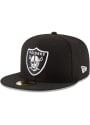Las Vegas Raiders New Era and White 59FIFTY Fitted Hat - Black