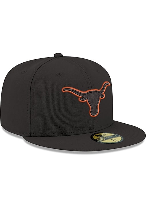 New Era Texas Longhorns Mens Black 59FIFTY Fitted Hat