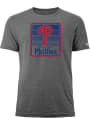 Philadelphia Phillies New Era Throwback Brushed T Shirt - Grey