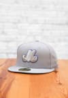 Main image for New Era Montreal Expos Mens Grey Tonal Royal Pop Cooperstown 59FIFTY Fitted Hat
