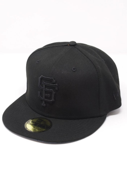 New Era San Francisco Giants Mens Black Tonal Blue UV 2002 WS Side Patch 59FIFTY Fitted Hat