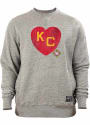 Kansas City Monarchs New Era KC Heart Crew Sweatshirt - Charcoal