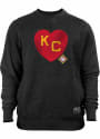 Kansas City Monarchs New Era KC Heart Crew Sweatshirt - Black