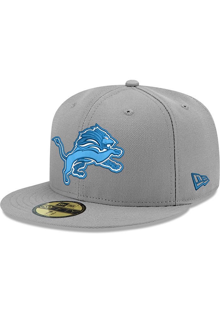Detroit Lions Mens 59FIFTY GRAY New Era Fitted Hat - 59005837