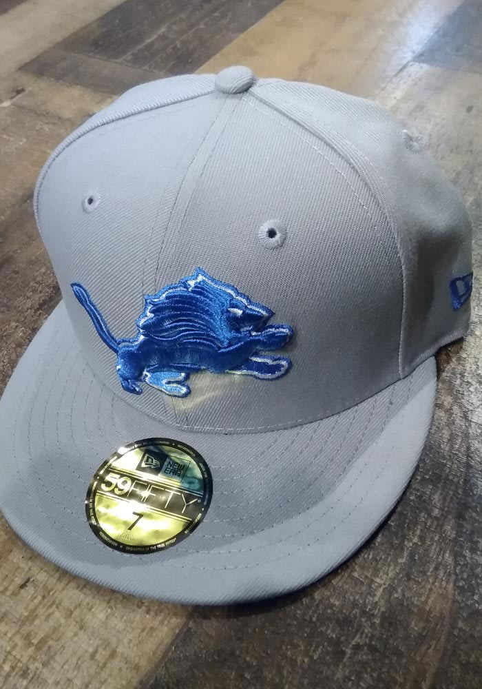 Detroit Lions Mens 59FIFTY GRAY New Era Fitted Hat - 59005837