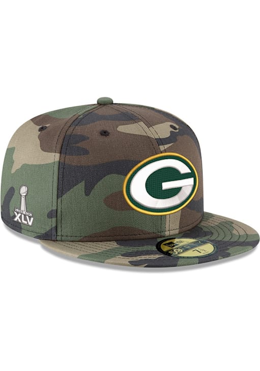Green Bay Packers Mens Super Bowl Side Patch 59FIFTY CAMO New Era