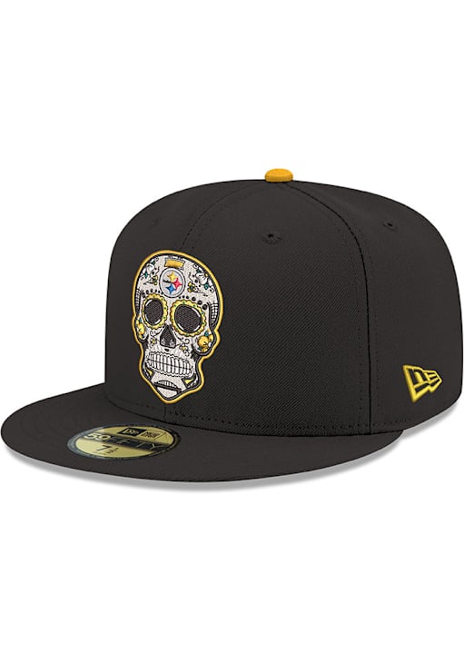 Pittsburgh Steelers Mens Sugar Skull 59FIFTY BLACK New Era Fitted