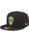 Main image for New Era Green Bay Packers Mens Black Sugar Skull Yellow UV 59FIFTY Fitted Hat