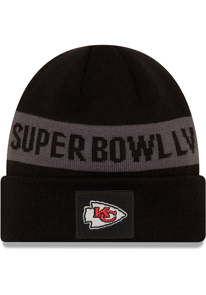Kansas City Chiefs New Era Super Bowl LV Bound Cuffed Knit Hat - Black