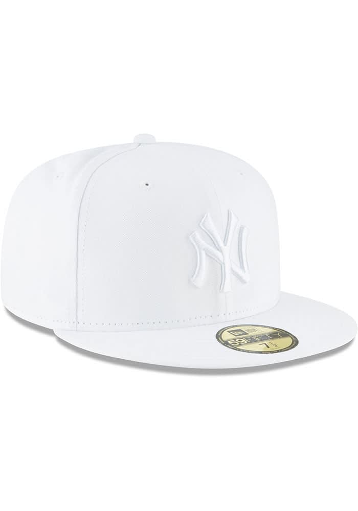 white fitted mlb hats