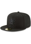 Main image for New Era Houston Astros Mens Black Houston Astros Black on Black Basic 59FIFTY Fitted Hat