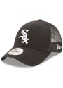 Chicago White Sox New Era Chi White Sox Black Trucker 9FORTY Adjustable Hat - Black