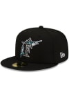 Main image for New Era Miami Marlins Mens Black World Series Patch Up 59FIFTY Fitted Hat