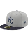 Main image for New Era Kansas City Royals Mens Grey KC Royals 2Tone GCP Gray and Navy 59FIFTY Fitted Hat