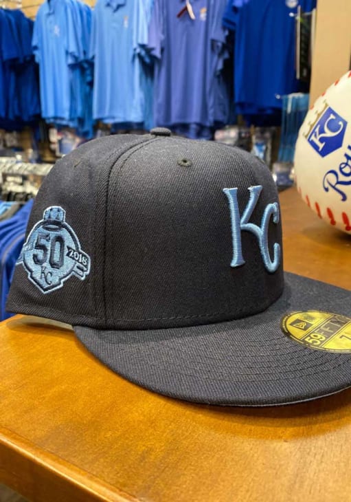 New Era Kansas City Royals Mens Navy Blue KC Royals Navy GCP Sky blue UV 59FIFTY Fitted Hat