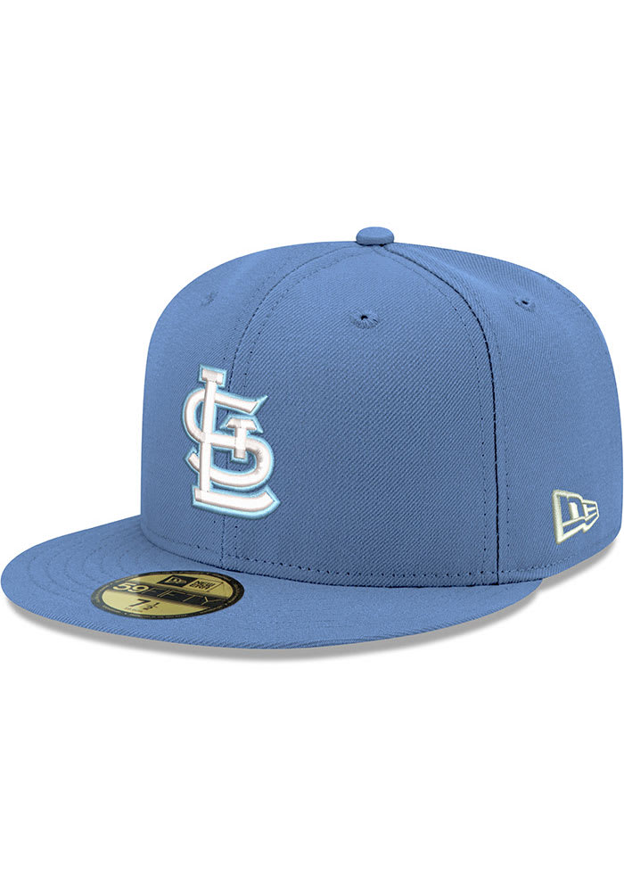 New Era St Louis Cardinals Blue Stl Cardinals Sky Blue GCP Grey UV 59FIFTY Fitted Hat Blue POLYESTER Size 8 Rally House