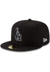 Main image for New Era Los Angeles Dodgers Mens Black White Outline Basic 59FIFTY Fitted Hat