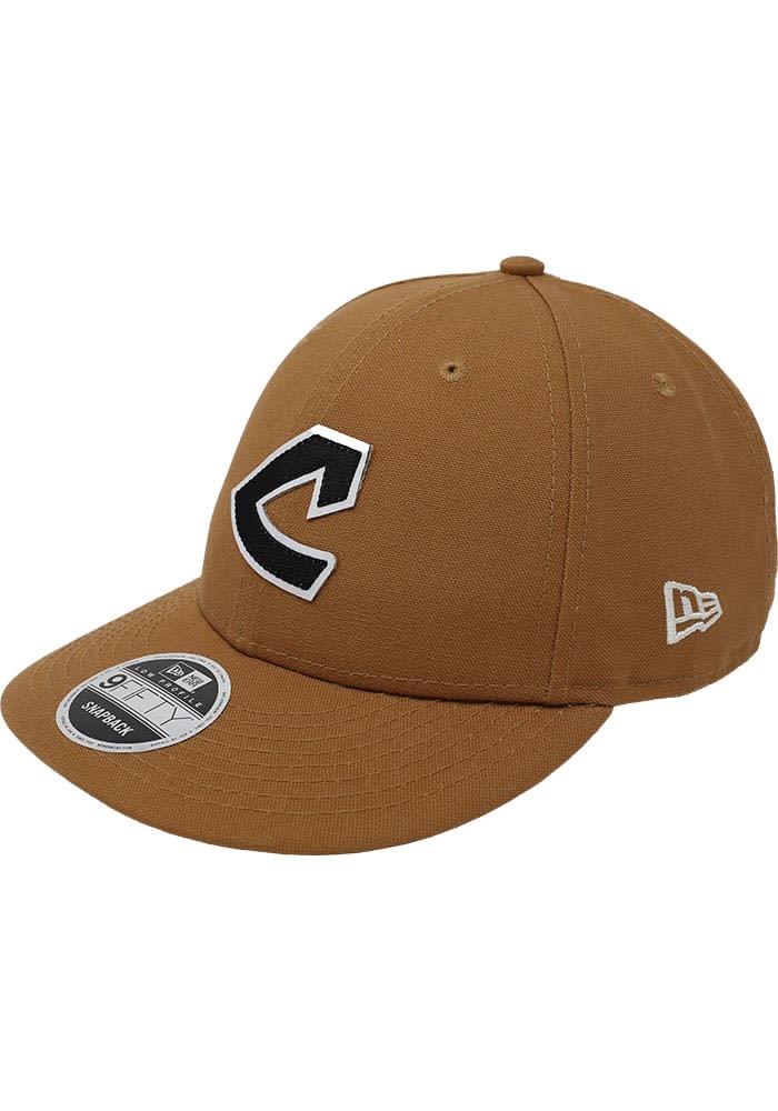 New Era Cleveland Guardians Tan Cleveland Indians Tan Tonal Logo Canvas  LP9FIFTY Mens Snapback H..