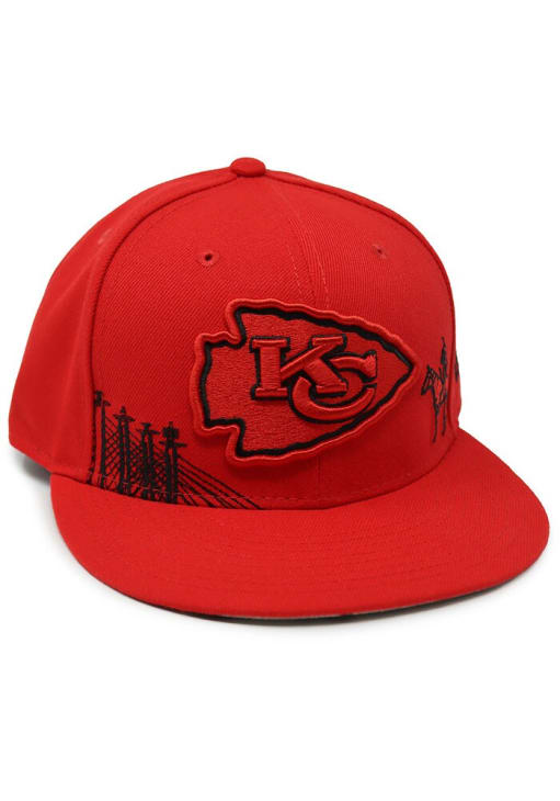 New Era Kansas City Chiefs Mens Red KC Chiefs Red Local Connection UV 59FIFTY Fitted Hat