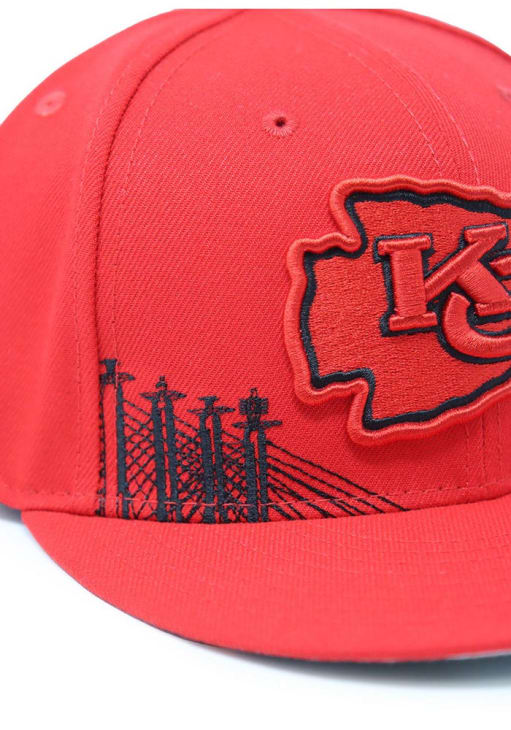 New Era Kansas City Chiefs Mens Red KC Chiefs Red Local Connection UV 59FIFTY Fitted Hat