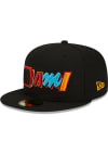 Main image for New Era Miami Heat Mens Black NBA21 CITY OFF 5950 MIAHEA  OTC Fitted Hat