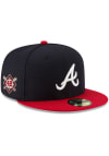 Main image for New Era Atlanta Braves Mens Navy Blue Jackie Robinson Day 59FIFTY Fitted Hat