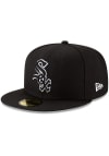 Main image for New Era Chicago White Sox Mens Black Black with White Outline 59FIFTY Fitted Hat