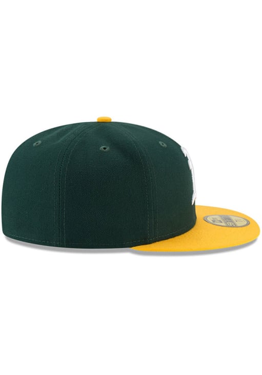 Men's New Era Green/Yellow Oakland Athletics Home Authentic Collection  On-Field 59FIFTY Fitted Hat 