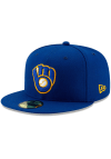 Main image for New Era Milwaukee Brewers Mens Blue ACPERF ALT 2019 59FIFTY Fitted Hat